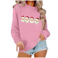 thumbnail image 2 of GuzomFashion Womens Pink Christmas Santa Sweatshirt - 100% Polyester Soft Oversized Crew Neck, Cozy for Holiday Parties & Casual Fall/Winter Wear (S-XXL),Size XL, 2 of 4