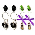 thumbnail image 2 of Jack Skellington Gothic Jewelry 4 Hypoallergenic Earrings for Girls 2 Stud Earrings 2 Fishhook Fun Earring Sets with Charms One Size Girls Earrings The Nightmare Before Christmas Gifts Age 4+, 2 of 6
