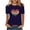 #1-Navy, variant on Patlollav Womens Tops,Ladies Tee Shirts Plus Size Fashion Funny Print Casualfit Blouse
