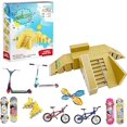 thumbnail image 2 of STASHABLES Finger Skateboard Ramp Set – Finger Skatepark Kit 16 Pieces – Skate Park Kit Including Skateboards, Ramps, Scooters, Skates, Bikes and Caster Boards – Fingerboard Skate Set, 2 of 3