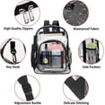 thumbnail image 2 of Mochila transparente resistente, mochila escolar transparente de plástico de PVC grande, mochilas informales transparentes para hombres y mujeres, 2 of 5