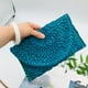 thumbnail image 4 of Bolsa de mano de paja para mujer Bolsa de playa tejido bohemio Casual Wedding Party Prom (Azul) Hugtrwg Para Estrenar, 4 of 6