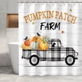 thumbnail image 2 of Fall Shower Curtain for Bathroom Autumn Holiday Thanksgiving Truck Pumpkin Shower Curtain Farmhouse Rustic Country Bathroom Decor Fabric 72Wx72H, 2 of 6