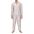 thumbnail image 3 of Lsque Cute Poodle Dog Pattern Long Sleeve Pajama Set for Men - Soft 2-Piece Sleepwear and Loungewear Set with Pockets, Comfy Nightwear-Medium, 3 of 7