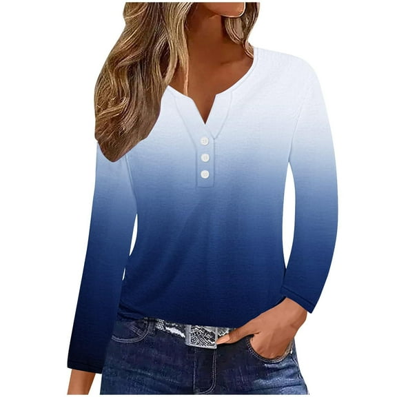 Virmaxy Womens Blouses Long Sleeve Shirt Women Casual Fashion Solid Color Button T-Shirt Long Sleeves One Shoulder Top Blouse Tops White-2 L