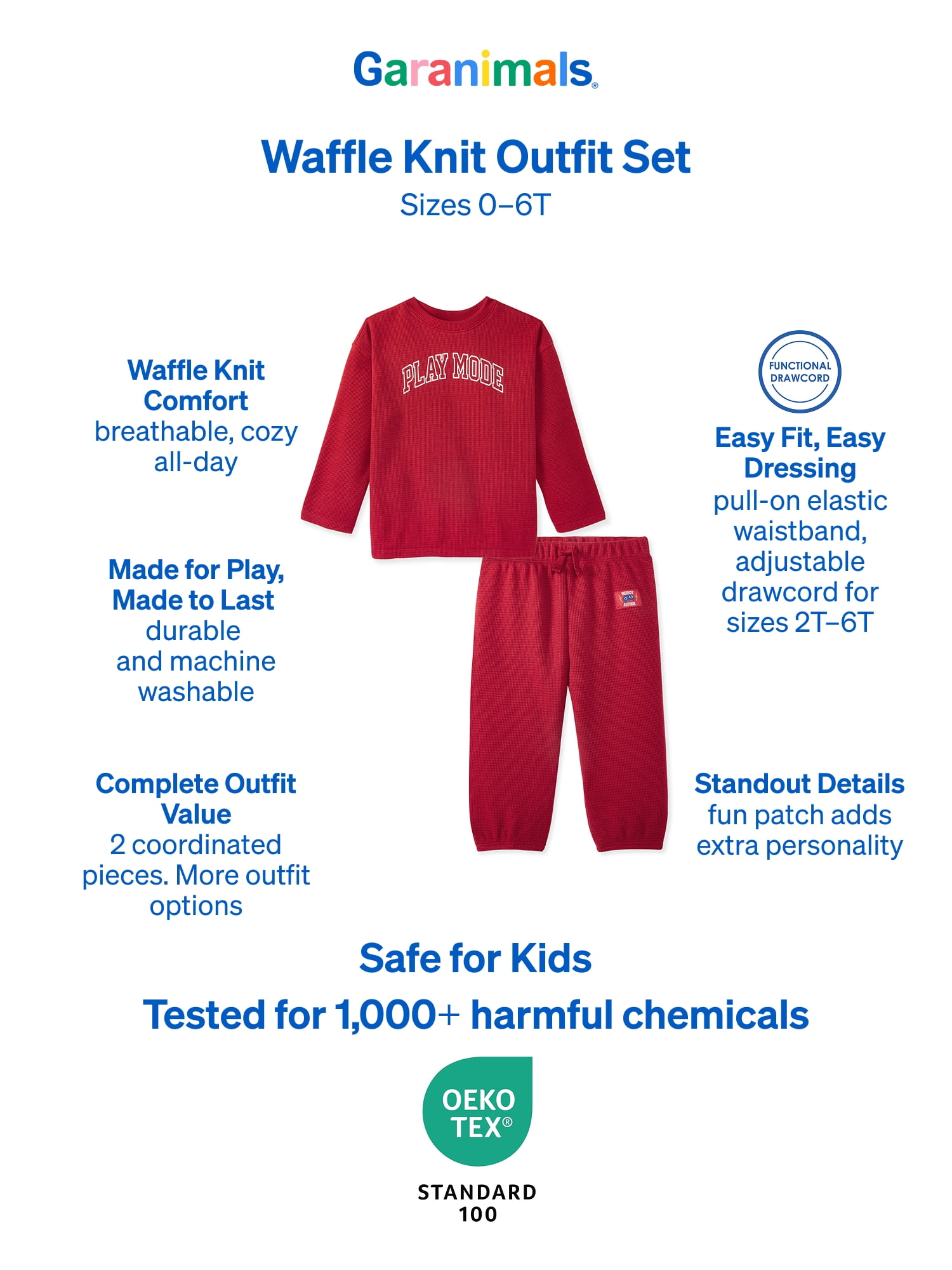Garanimals Baby & Toddler Boy Outfit Set, Waffle Knit Thermal, Sizes 0-6T