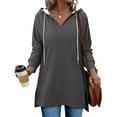 thumbnail image 2 of Oversized Half Zip Hoodies for Women, V Neck Womens Sweatshirts, Fall Pullover Winter Outfits, 2 of 7