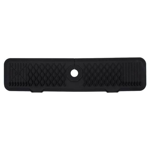 hulanddfd Kitchen Pad, Foldable Slope Kitchen Faucet/Sink Spray Guard, 23.6in Drip Protector Spray Guard Catcher Kitchen Silicone Faucet Absorbent Mat for Sink Faucet Black