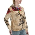 thumbnail image 6 of Lsque Vintage Rose Botanical Art Pattern Casual Women's Hoodie,Hooded Sweatshirt with Kangaroo Pocket,Pullover Hoodie with Eye-catching Drawstrings-Large, 6 of 7
