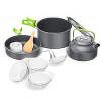Kit de utensilios de cocina para acampar Kits de ollas de cocina de picnic plegables para viajes de picnic (verde)