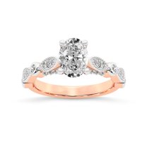IGI Certified 5 Carat Oval Shape Lab Grown Diamond Engagement Ring | 14K Rose Gold | Larisa Side Stone Diamond Ring | FG-VS1-VS2 Quality Friendly Diamonds