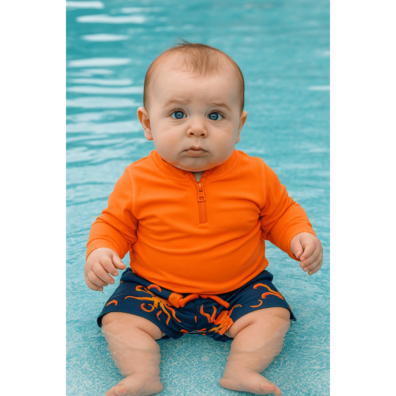 Carter's Just One You Rash Guard Octopus Swimsuit Set Baby Boys UPF 50  Size 9M