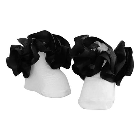 

BIZIZA Toddler Baby Sock Ruffle Ruffle Solid Color Cotton and Silk Winter Socks Casual for 0-10Y Kids Black XL