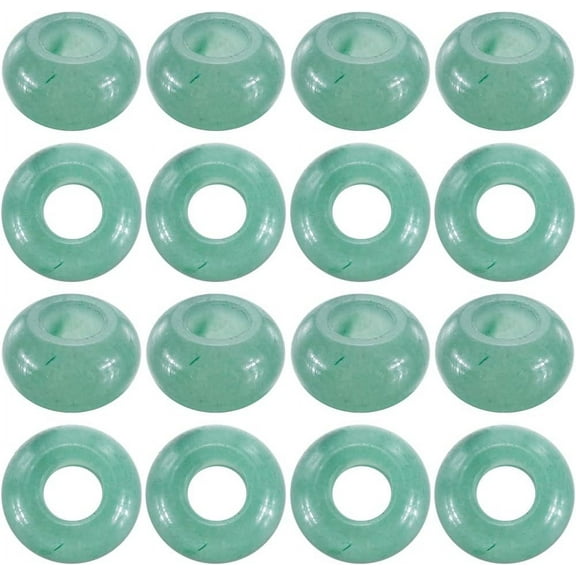 1 Box 16Pcs Green Aventurine Large Hole Beads 6mm Natural Stone European Bead Bulk Round Gemstone Rondelle Loose Spacer Beads