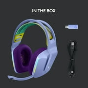 Logitech G733 LIGHTSPEED Wireless Gaming Headset with suspension headband, LIGHTSYNC RGB, Blue VO!CE mic technology and PRO-G audio drivers, Lilac