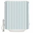 thumbnail image 2 of Blue Striped Bathroom Curtain 96 Inch Shower Curtain with Hooks, Blue White Stripes Farmhouse Waterproof Polyester Bath Curtain Washable Bathtub Curtain 72''x 96'', 2 of 6
