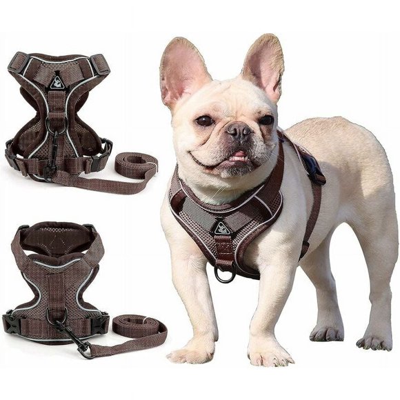 No Pull Dog Harness for Comfortable Walks, Reflective Dog Vest with Front and Back Clips, Adjustable Oxford Material, Easy On and Off for Nighttime Visibility