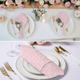 thumbnail image 2 of Pink Morocco Cloth Napkins, Geometric Leaf Diamond Lattice Abstract Washable and Reusable Dinner Napkins Set of 4, Table Napkin for Kitchen Party Birthday Wedding Hotel Housewarming 20"x20", 2 of 8