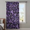 thumbnail image 4 of Boho Purple Floral Sheer Curtains 45" Long, Farmhouse Botanical Vintage Paisley Flower Light Filering Curtains, Breathable Simi Curtain Privacy Drapes for Kitchen Bathroom Small Window Treatment, 4 of 9