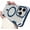 Blue, variant on Cute Panda Transparent Phone Case for iPhone 16 11 12 13 15 Pro Max 14 15 Plus 16e Wireless Charger Protection Cover(for iPhone 14 Pro/Green)