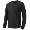 thumbnail image 2 of AherBiu Plus Size Men's Long Sleeve Shirts Crewneck Quick Drying Lightweight Athletic Tees Running Workout Active Pullover Tops, 2 of 9