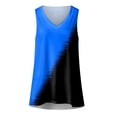 thumbnail image 2 of Playeras,Blusas y Tops,Ropa para Mujer Damas Camisetas Camiseta sin mangas de verano para mujer Camiseta sin mangas con estampado informal Camiseta sin mangas con cuello en V (Blue, XL), 2 of 5