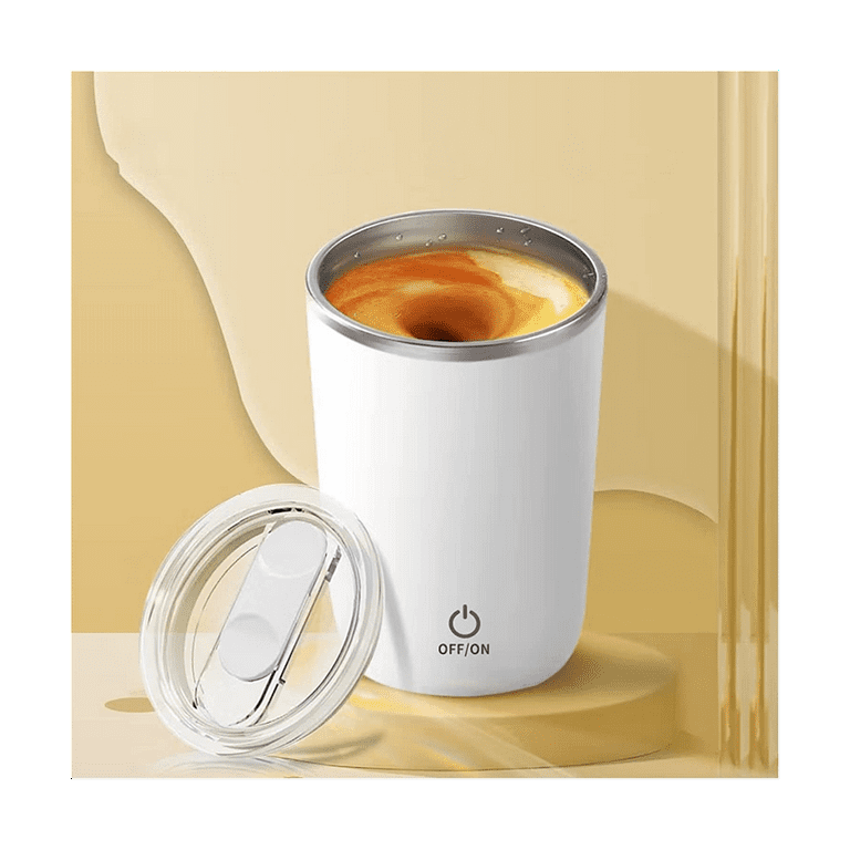 Self Stirring Mug, Electric Mixing Cup 350ml Magnetic Stirring Cup Rechargeable Auto Magnetic Mug Self Stirring - White, Adult Unisex, Size: One Size