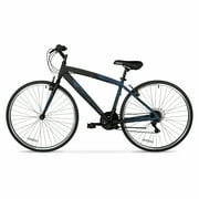 Hyper Bicycles 700c Mens Spin Fit Hybrid Bike, Adults Ages 14+, Black/Blue