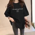 thumbnail image 2 of Women Short Sleeved Shirt Ladies Wear Knit T-Shirt Loose Large Short Sleeved Casual Tees, 2 of 4