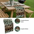 thumbnail image 5 of Teal Brown Table Runner - 36 Inch Long, Kitchen Dining Table Runner Dresser Scarves, Pet Paw Printed Farmhouse Dog Claws Wood Grain Farmhouse Decor for Coffee Tables Wedding Party Banquet, 5 of 8
