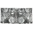 thumbnail image 7 of Yayeee Kitchen Curtains Tier Set of 2 Light Filtering 57"x24" Over Sink Window Panels, Black Roses, 7 of 7