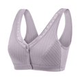 thumbnail image 2 of Women's Plus Size Front Closure Cotton Mom Bra Easy On Front Close Wirefree Bra For middle-aged and old, 2 of 9