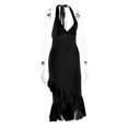 thumbnail image 4 of Vestido Túnica De Verano Vestido ajustado para mujer Vestido de cola de pez sin espalda Color sólido Ropa de fiesta ajustada Ygjytge Negro L para Mujer, 4 of 8