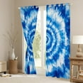 thumbnail image 3 of Manfei Blue Tie Dye Blackout Curtains Set of 2 (52x84 Each),Abstract Flower Window Curtains,Boho bohemian Print Curtains and Drapes,Microfiber Room Decorative, 3 of 6