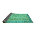 thumbnail image 2 of Ahgly Company Indoor Square Abstract Turquoise Blue Modern Area Rugs, 6' Square, 2 of 4