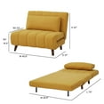 thumbnail image 2 of A&D Home Springfield Polyester Convertible Futon Chair, Yellow, 2 of 20