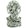Benzara 44157 12 In. Silver Ganesha Statue Elephant Head God Of Success