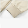 thumbnail image 5 of Men's Thermal Shirt Long Sleeve Button Stand Collar Solid Pullover Top with Pocket Beige 4XL, 5 of 7