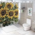 thumbnail image 7 of Patifu Vase Sunflowers Cross Stitch Shower Curtain 100% Polyester with Hooks 69"x72, 7 of 7