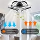 thumbnail image 2 of 1pc Ceiling Fan With Light Remote Low Profile Ceiling Fan 6 Speeds 3 Colors Modern Small Flush Mount Ceiling Fans Reversible Dimmable Geometric For Living Room Bedroom Kitchen, Black, White, 2 of 5