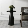 thumbnail image 4 of Solid Wood Round Top Pedestal End Table Pedestal Side Table Black Accent Table for Living Room Furniture, 4 of 4