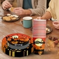 shyuyusa 2024 Halloween Party Dinnerware Set Orange Black Pumpkin