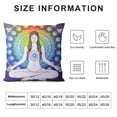 thumbnail image 5 of RUIYC  Colorful Throw Pillow Cushion Cover, Girl in Lotus Colorful Stones Yoga Meditation Relax Theme Oriental, Decorative Square Accent Pillow Case, Grey Green, 5 of 5