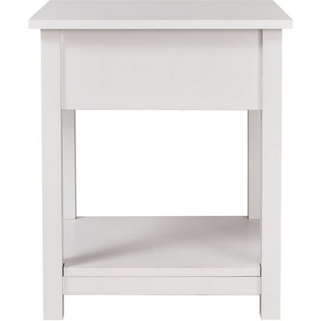 Click Decor - Traditional Wood 1-Drawer Night Stand - White