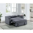 thumbnail image 3 of JERFIT Modern Convertible Sleeper Sofa Bed with USB & Cup Holders, Dark Gray Corduroy 2-Seater Couch for Small Space, 3 of 8