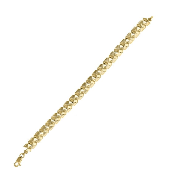 10kt Real Yellow Gold Womens X Link Bracelet Size 8 Inches