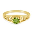 thumbnail image 6 of 10k Yellow Gold Round Peridot And Diamond Ring, 6 of 6