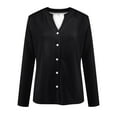 thumbnail image 4 of Sakmal Casual Women'S Coats and Jackets On Sale Long Sleeve Sleeve Black Comfy Solid Button Down Jackets for Women, 4 of 5