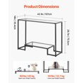 thumbnail image 2 of VEVOR 2-Tier Glass Console Table, Modern Rectangle Sofa Side Table with Tempered Glass Top and Iron Legs, Golden Consloe Desk with Anti-Tip Device for Living Room, Hallway, Entryway, Foyer, Black, 2 of 9