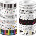 thumbnail image 1 of Self-adhesive Paper Tape for DIY Photo Album Diary Scrapbook Decoration Musical Note 5000x15mm 12pcs/set, 1 of 9